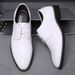 TerraStride 2025 New Business Casual Leather Men's Lace-up Wedding Youth Dating White Groomsmen Speech Shoes_vogvips.com