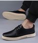 Round Head Light Mouth Low-top Casual Men's Shoes Cowhide Business Dress Casual Leather Shoes British Solid Color Board Shoes_vogvips.com
