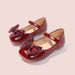26ss Red Girls' Leather Spring And Autumn New Bow Princess Performance Children's Single Soft Sole Baby Shoes Girls'_vogvips.com