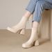 Women's Martin Autumn Winter New Korean Style Back Zipper High Short Ankle Square Toe Chunky Heel Riding Boots_vogvips.com