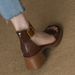 British Style Retro One-Strap Sandals For Women, Mid-Heel, Closed Back, Back Zipper, Open Toe, Summer Highs, Chunky_vogvips.com