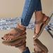 Floral Rhinestone Bohemian Style Flat Sandals For Women Beach Casual_vogvips.com