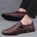 Men's Shoes Foot Cover Dress Leather Shoes Men's Leather Round Head Shallow Mouth Casual Leather Shoes_vogvips.com