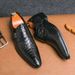 European And American Fashion New Pointed Toe Men's High Heels, Crocodile Embossed Business Formal Wear Men's Shoes Banquet Dress Wedding Leathershoes_vogvips.com