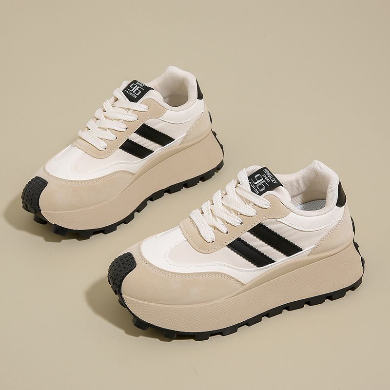 Women's Retro Running Shoes - Chunky Sneakers For Spring, Thick Sole Platform Shoes For Jogging & Casual Wear_vogvips.com