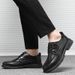 Spring And Summer Men's Leather Business Formal Casual Versatile Korean Style Pointed Toe Thin Wedding Black Work Shoes_vogvips.com