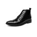 European Warm Series Plus Size Fashion Youth Lace-up High-top Martin British Style Men's Pointed Toe Zipper Formal Leather Boots_vogvips.com