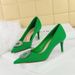 18249-AK62 European And American Fashion Shallow High Heels Rhinestone Round Buckle Single Pointed Toe Stiletto Sexy_vogvips.com