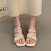 Trendy Flat Sandals Women, Summer Fashion For Outdoor Wear, Paired With Skirts, 2025 New French Style High-end Beach_vogvips.com