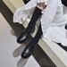 Spring New Single Women Black Thick Heel Tods Korean Bow Loafers Flat Work Shoes Wholesale_vogvips.com