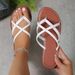 Korean Style Plus Size Women's 2024 Summer Outdoor Ins Trend Woven Flat Fashion Vacation Beach Shoes_vogvips.com