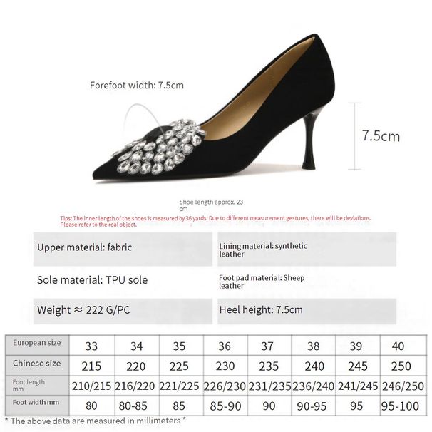 Cameido Women's High Heels - 7.5CM Pointed Toe Stiletto Pumps With TPU Sole & Velvet Fabric (Black/Burgundy)_vogvips.com