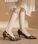 Pointy French Type New Leopard Print Thin Heel Shoes New Style Not Tired Feet Fashion Sexy Comfortable Pointy Shallow Heels_vogvips.com