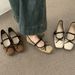 First Encounter Season French-style Flat Suede Bow Square-toed Mary Jane Shoes With A Simple Buckle Strap That Doesn't_vogvips.com