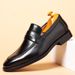 Men's shoes Bean shoes Casual slip-on leather shoes Breathable business dress shoes men's_vogvips.com