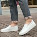 Men's Round Head First Layer Casual Men's Board Shoes Foot Cover Breathable Flat Heel Single Shoes Work Shoes_vogvips.com