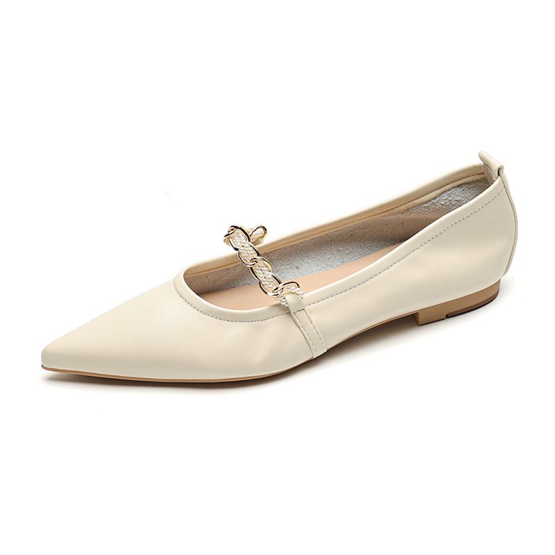 Pointed Single Shoes Women's Shallow Mouth Temperament Soft Sole Small Fragrant Mary Jane Flats_vogvips.com