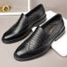 Euro Step Men's Brogue Business Formal Leather Slip-On Top Layer Cowhide Lazy Breathable British Style Casual Shoes For Men_vogvips.com