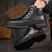 New Leather Spring Men's Shoes High-top Men's Heightening Tooling Martin Boots_vogvips.com