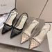 733-8 Pointed Toe Stiletto Korean Style Sexy Mesh Closed-Toe Sandals For Women With Bowknot Elegant High And Low Heels_vogvips.com