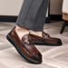 Euro Step Loafers Moccasins Business Casual Leather Formal British Style Crocodile Pattern Men's Shoes Trendy Versatile_vogvips.com