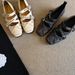 Sheepskin Version ~ 6cm Internal Height Increase, Square Toe, Bowknot, Sporty Ballet With Cross Straps, Shallow Mary_vogvips.com