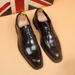 Euro Step New Business Casual Patent Leather With Hidden Wedge Block Color Trendy Hairstylist Men's Shoes_vogvips.com