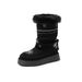 2025 Niche Snowflake Design Thick-Soled Fashionable Snow For Women Suede Wrinkled Winter Warm Fleece-Lined Boots_vogvips.com