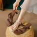 Women's French Style High Heeled Strappy Sandals Square Toe Stiletto Heel Fashionable Outdoor Wear Summer 2025_vogvips.com