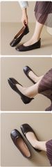 Retro Grandma Shoes Square Head Single Shoes Women's Flat Bottom One Pedal Soft Sole Shallow Mouth Commuting Women's Shoes_vogvips.com