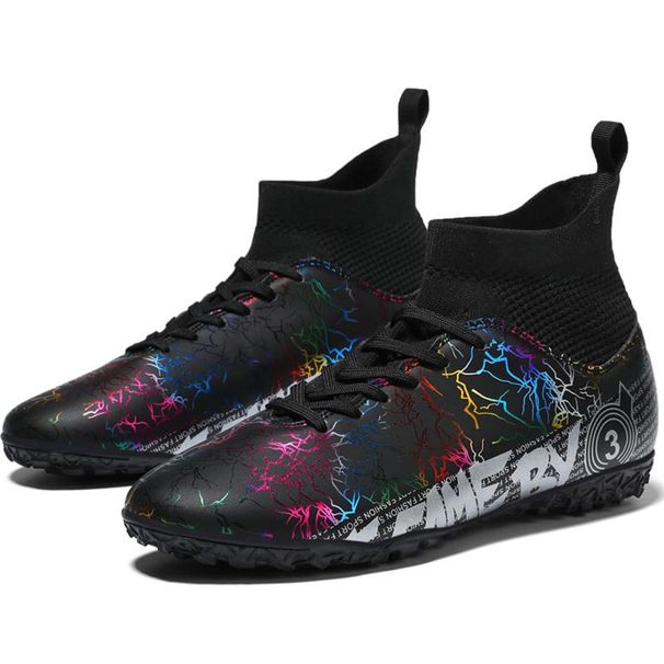 Men's High -top Football Shoes TF Broken Nail Artificial Lawn Children Student Training Football Shoes_vogvips.com