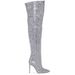 Women's Shoes Fashion Shows Star Studded High Heeled Rhinestone Pointed Pleated Over The Knee Boots Fashionable Large Size Women's Boots_vogvips.com