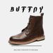 Vintage Martin Boots Tooling Boots High-top Leather Shoes Men's Boots Thick-soled Heightening Casual Boots_vogvips.com