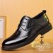 Euro Step Spring New Business Formal Men Genuine Leather Casual Brogue Carved British Style Commuter Shoes_vogvips.com