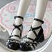 Lolita High-heeled Shoes, New Soft Girl Lace LitJK Versatile Bow Cute Ol2025 Small Leather Shoes With Round Toe_vogvips.com