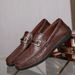 Comfortable bean shoes flat slim casual leather shoes for men_vogvips.com