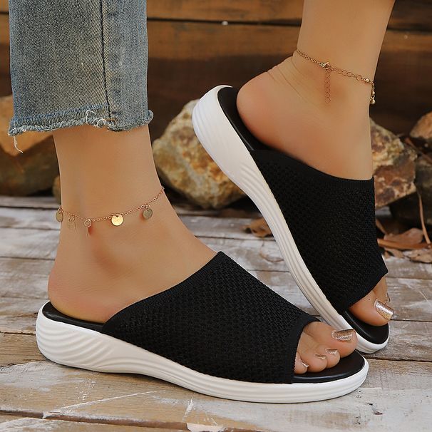 Women's Plus Size Wedge Sandals Breathable Mesh Thick Soled Casual Beach Sandals Suitable_vogvips.com