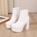 2025 Autumn Winter New European And American Foreign Trade Cross-Border Waterproof Platform Chunky High Heel_vogvips.com