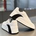 Men's Slip-on Sneakers Leather Upper White Casual Shoes Chinese Trendy Fashion Sporty Daily Breathable Comfortable Non-Slip_vogvips.com