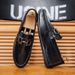 Doudou Shoes Men's High-end New Men's Business Casual Leather Shoes One Pedal Sleeve Lazy Loafers_vogvips.com