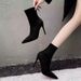 2025 New Sexy Black Red Sole Versatile Short For Women, Thin Pointed Toe Suede Stretch Slim High Heel Women's Boots_vogvips.com