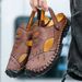 Outdoor Summer Sandals For Men Casual Sport Slippers PU Leather Slides Breathable Beach Flip-Flops Dual-Purpose Male_vogvips.com