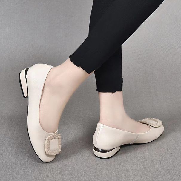 Women's Moccasins Soft Soled Slip on Square Toe Breathable Versatile Comfortable Shoes for Spring Autumn Middle-Aged And Elderly_vogvips.com