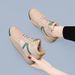 Soft Leather Dad Shoes For Women 2023 Spring And Autumn High-Top Thick-Soled Running Sneakers Winter Fleece-Lined Soft Sole Cortez Shoes Comfortable_vogvips.com