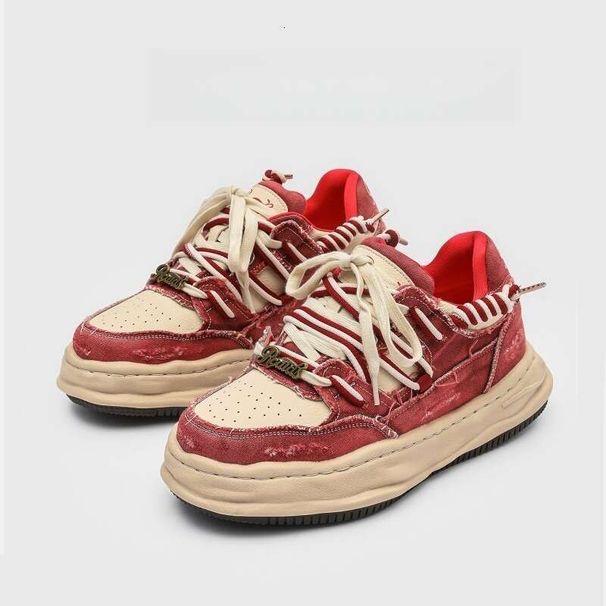 Invisible Height Increasing Thick Soled Men Women Versatile Sports Casual Sneakers Blue Washed Canvas Shoes_vogvips.com