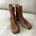 Women Ankle Boot Fahion Autumn Winter Soft Leather Split Toe Tabi Thick High Heel Chunky Shoe In Style Short_vogvips.com