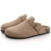 Crestar Mules Cork Clogs Slippers For Women Fashion High Quality Muller Shoes With Arch Support Soft Footbed Suede Beach Slides_vogvips.com