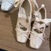 Sweet Style Crisscross Strap Bow Ballet Flat Satin Mary Jane Shoes For Women Sheepskin Version_vogvips.com