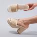 Women's Shoes Rope Wedge Thick Soled Sandals Braided Straw Rope One Strap Casual Summer Waterproof Platform High Heels_vogvips.com