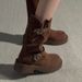 Platform Short Women 2025 New Autumn Winter Suede Western Cowboy Mid-Calf Slim Motorcycle Martin Boots_vogvips.com